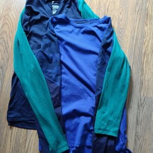 Set of two boys light running long sleeve shirts, running pants